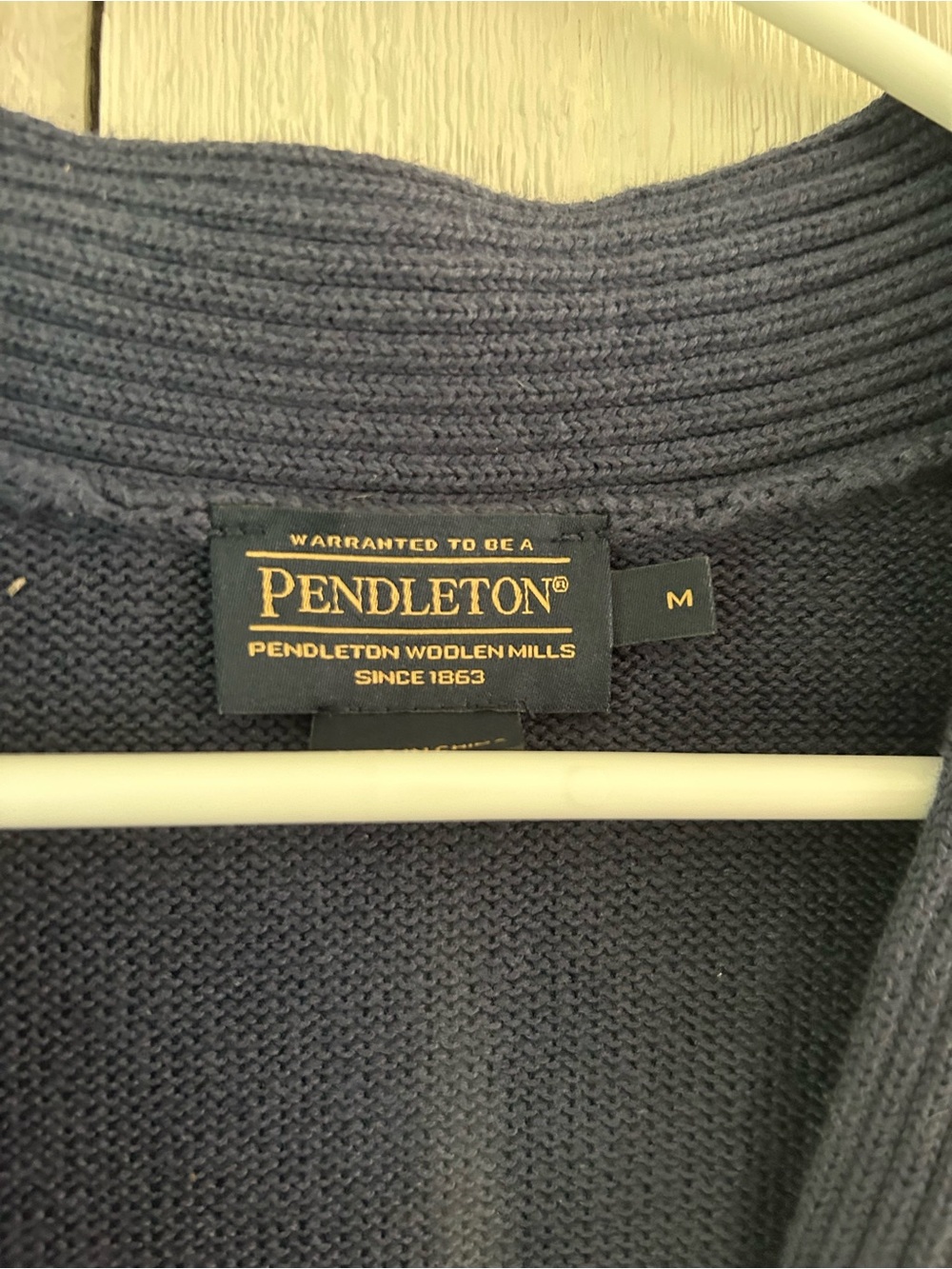 Pendleton Navy Button-Front V-Neck Cardigan - Picture 3 of 6